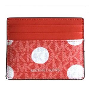 Michael Kors Red and White Card Holder